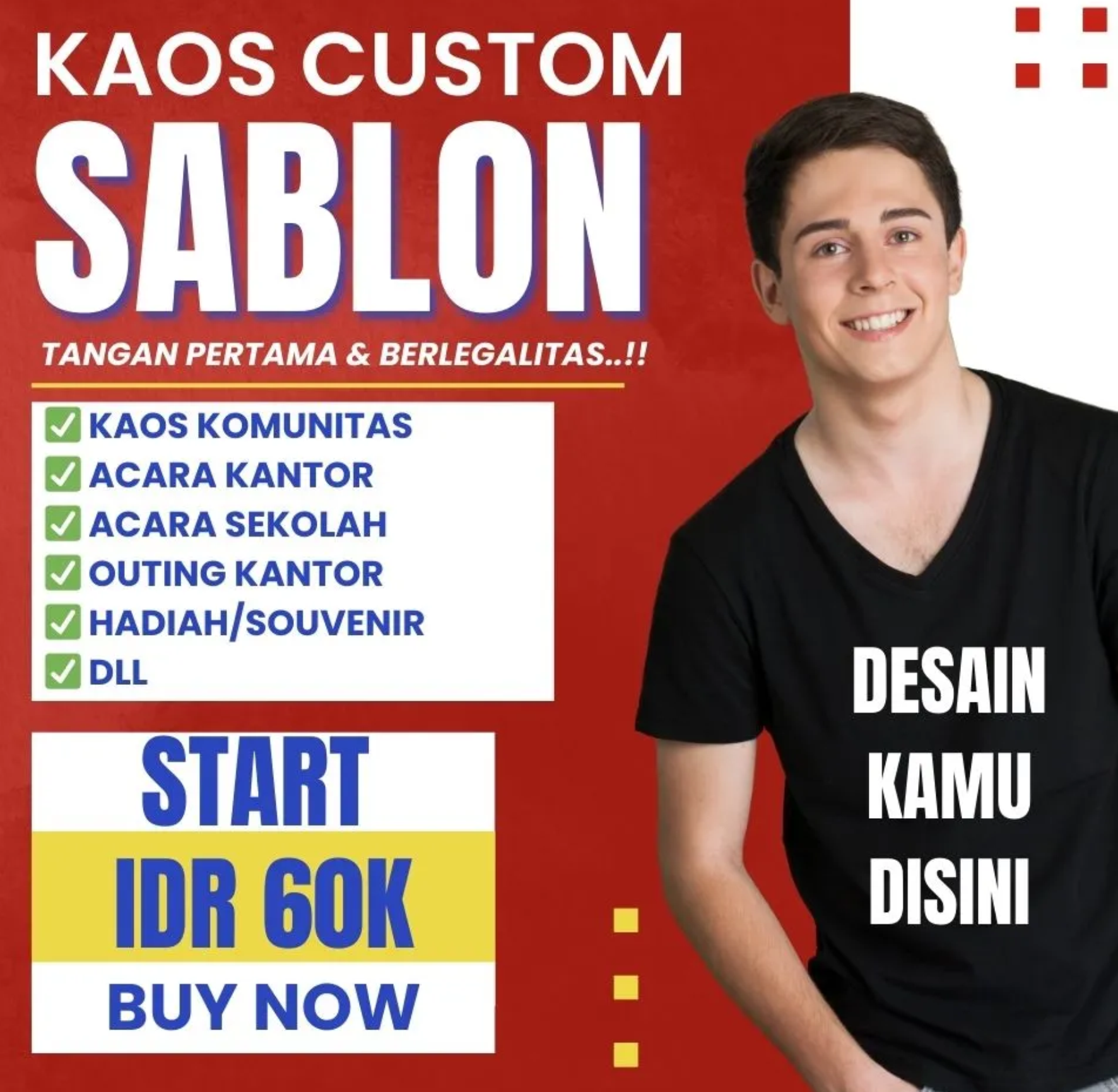 Kaos Oblong Sablon